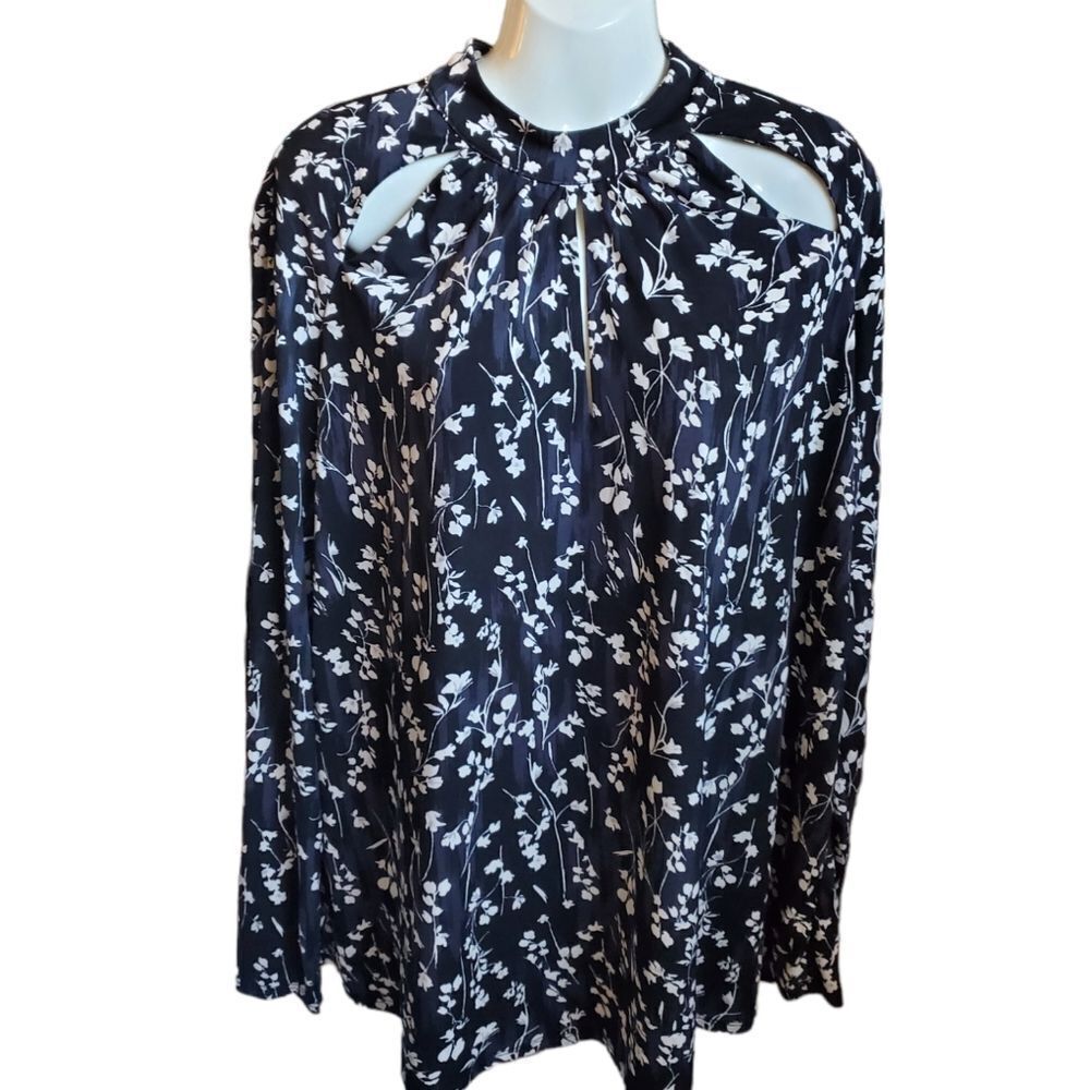 CATO high neck floral blouse cutouts 22/24W